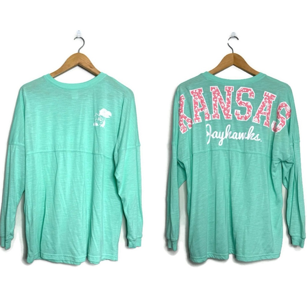 Kansas University Jayhawks Spirit Jersey Long Sleeve Shirt Women’s Size Small
